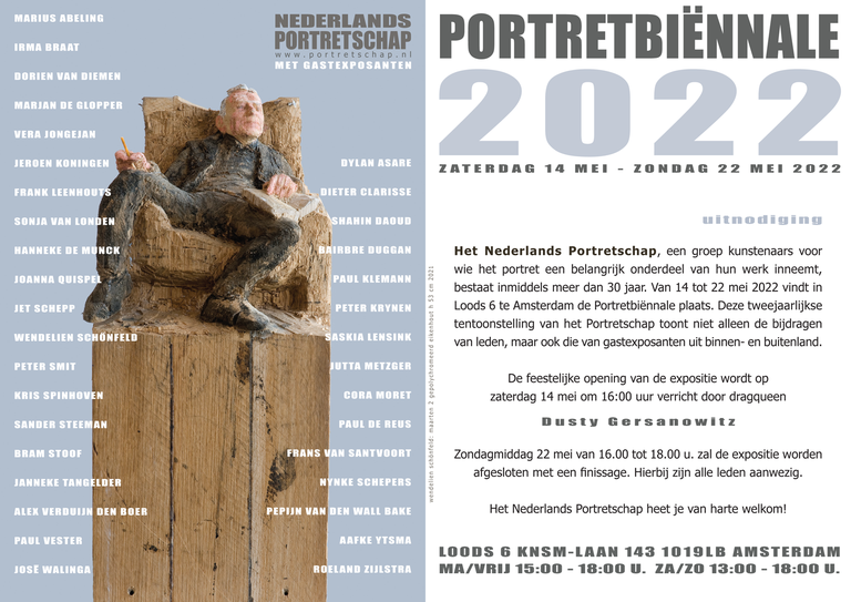 PORTRETBIËNNALE 2022 - Nederlands Portretsc hap uitnodiging 2